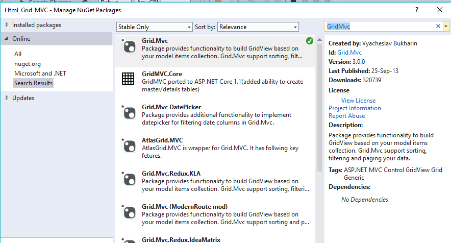 How to add GridMvc DLL in  MVC.